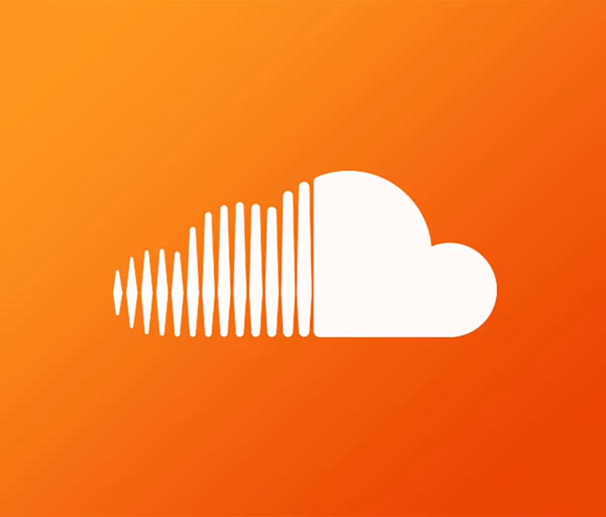 Soundcloud logo on orange gradient background